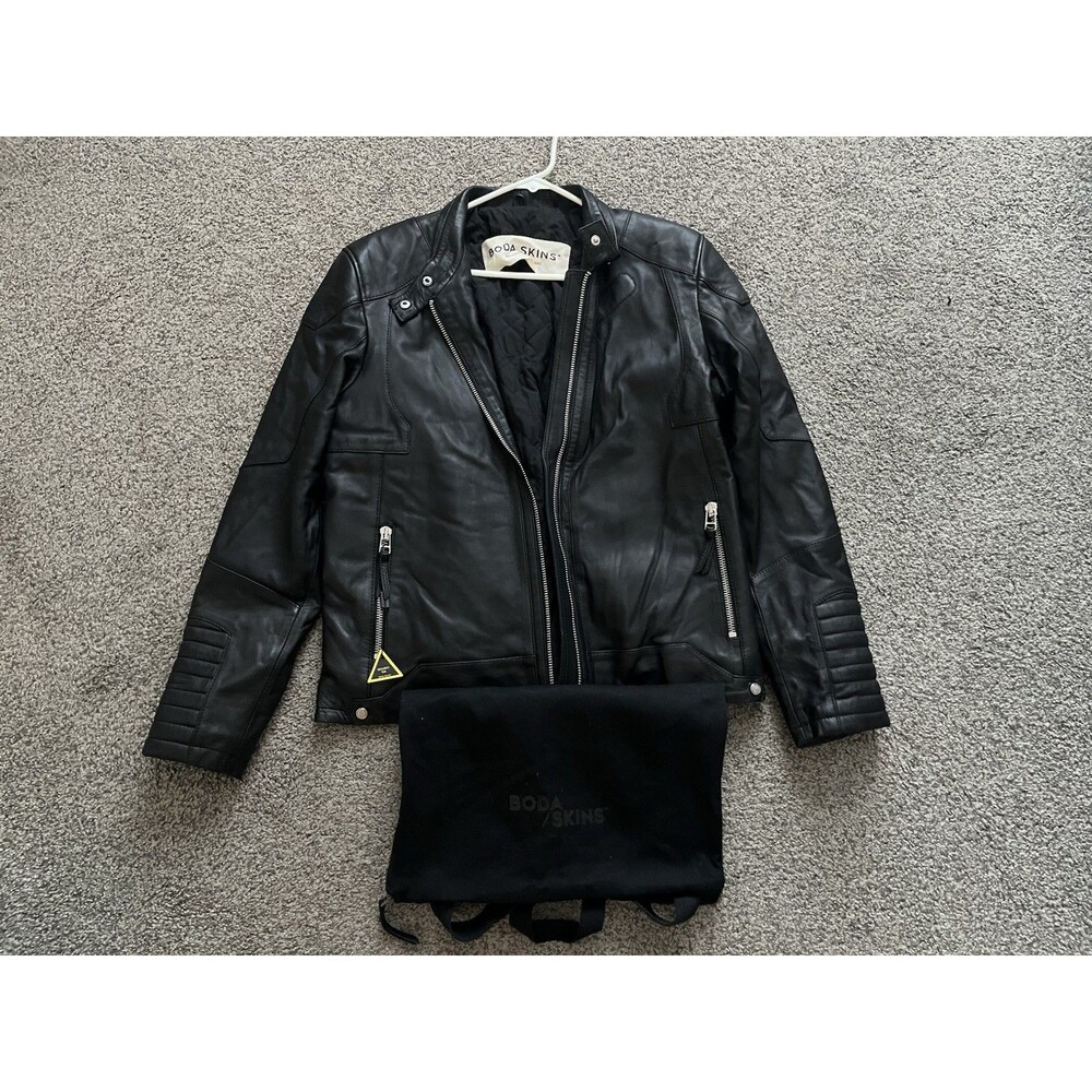 BODA SKINS N.S. Alexander Leather Moto Jacket NWT 3XL UK Black Rock & Roll